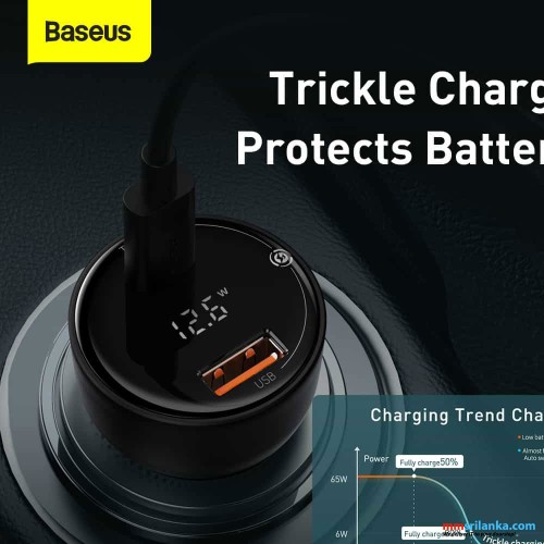 Baseus Superme Digital Display 100W PPS Dual Quick Car Charger